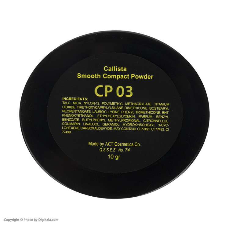 پنکیک کالیستا مدل CP03 با پوششدهی مناسب، جلوه مات، ماندگاری طولانی، عدم ایجاد حس خشکی، حجم 10 میلیلیتر و رنگ پوست روشن، گندمی و متوسط، همراه با آینه