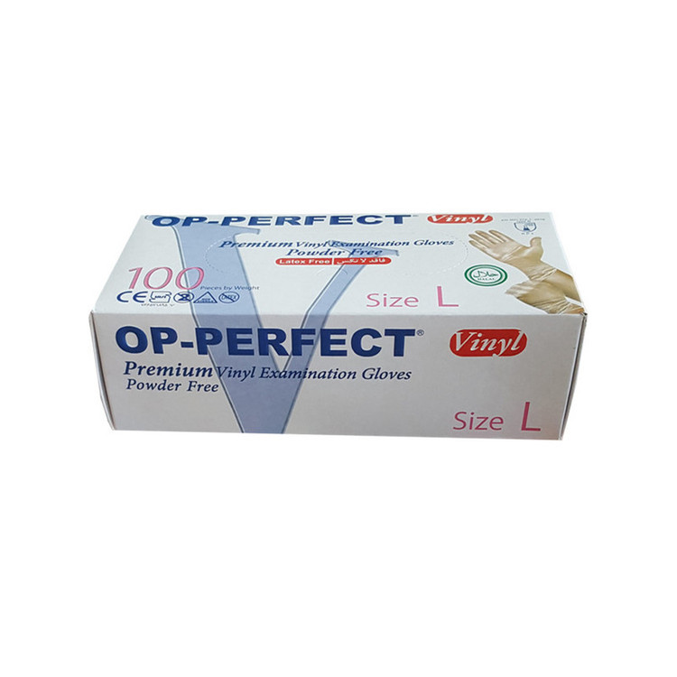 دستکش ونیل اوپی پرفکت کد 003 سایز مدیوم بسته 100 عددی