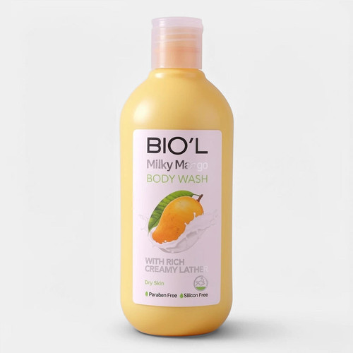 شامپو بدن بیول مدل Milky Mango با رایحه مانگو مناسب پوستهای خشک حجم 400 میلیلیتر