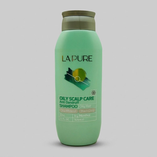 شامپو ضد شوره موی چرب و معمولی لپیور مدل zedeshore-greasy حجم 325 میلیلیتر، تنظیم کننده چربی، ضد خارش، لایهبردار، حاوی عصاره نمک دریایی، خاک رس سیاه، زینک و منتول