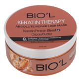 اسک ترمیم کننده مو بیول مدل Keratin Therapy مناسب برای انواع مو حجم 220 میلیلیتر، حاوی کره کاکائو با خاصیت ایجاد حالت ابریشمی مو و بدون سولفات
